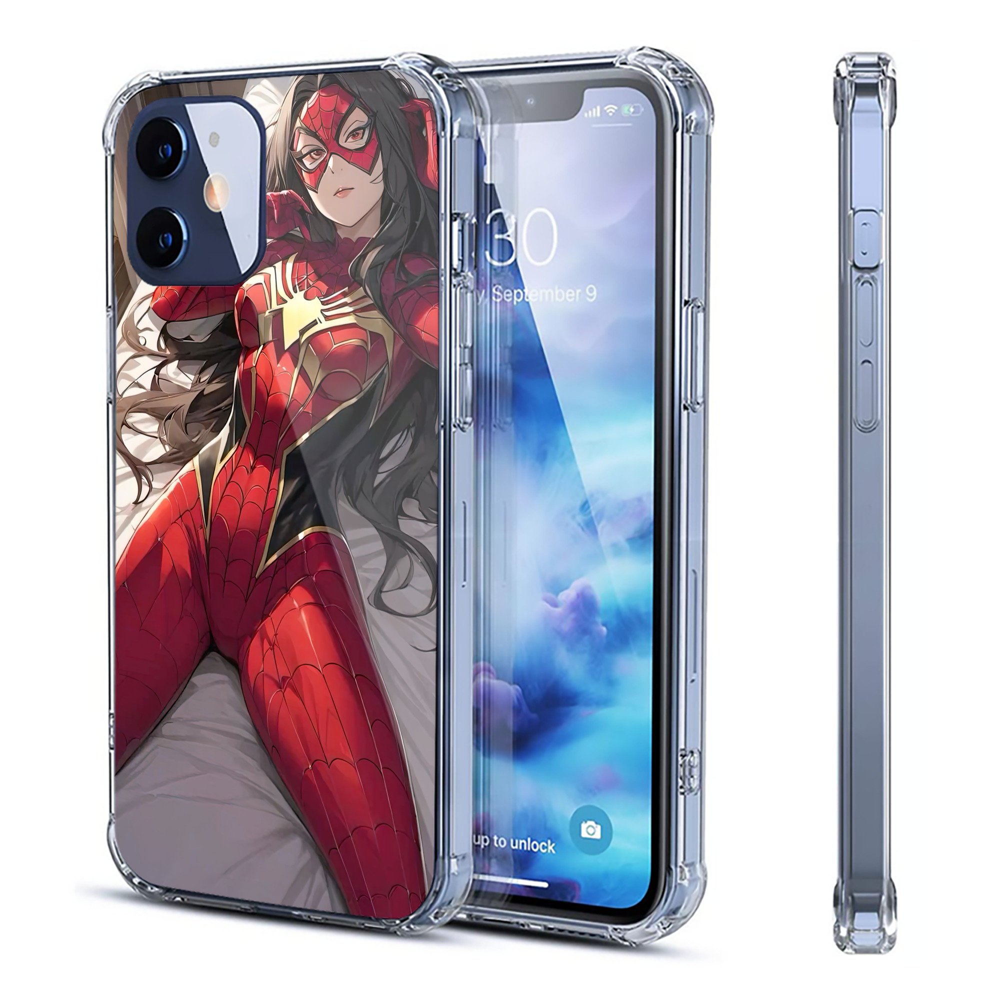 （画像用） Spider Man スパイダーマン 【iPhone 12シリーズ対応】透明スマホケース（クリアソフトケース）